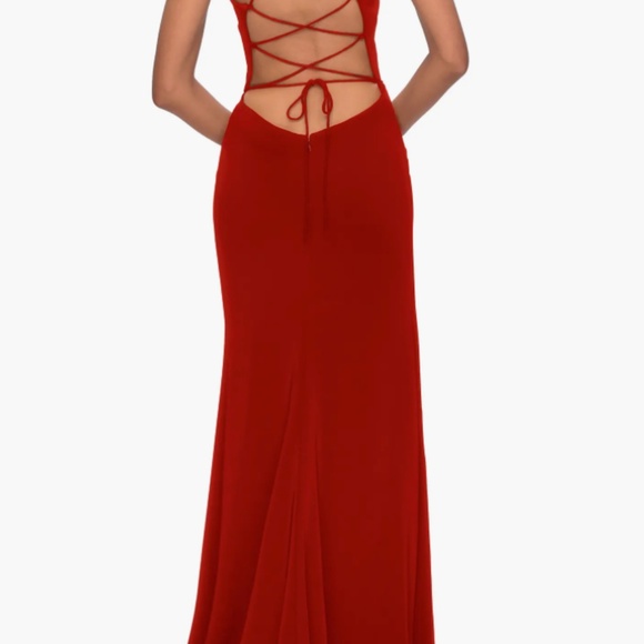 La Femme Scarlet Ruffle Maxi Dress 2 - Picture 2 of 4